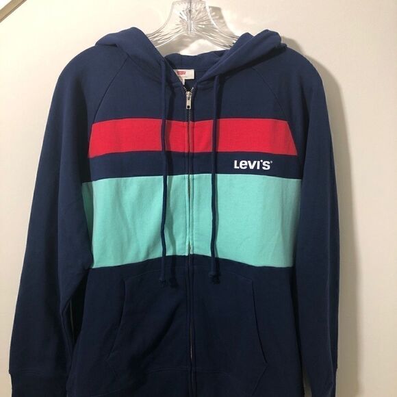 Levi’s Striped Zippered Hoodie -Size Small - Picture 1 of 5